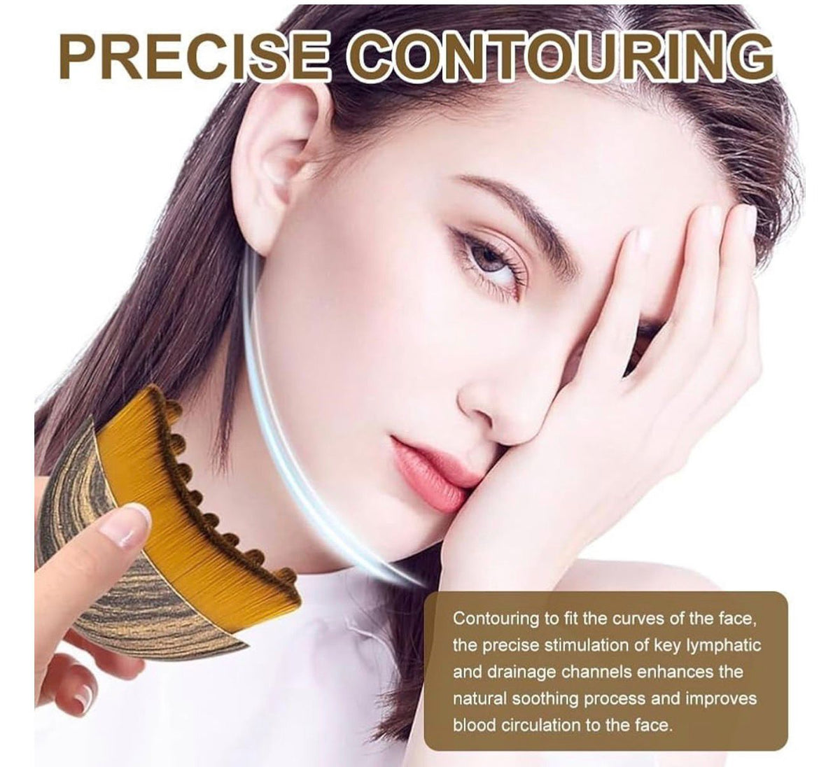 Lymphatic Drainage Brush - Contour Brush, Chin, and Jawline Sculptingl
