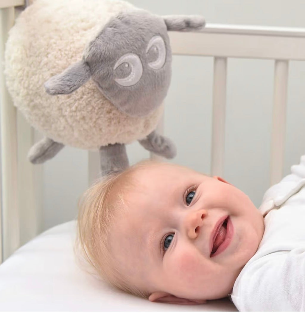 Sweet Dreamers, Ewan The Dream Sheep, Grey - Baby White/Pink Noise Machine and Sleep Aid with Night Light