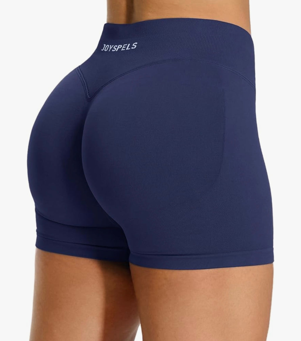 JOYSPELS Women's Seamless Gym Shorts - High Waist Scrunch Bums Ruched Booty Shorts for Activewear, Running, Yoga, Sports, Workout