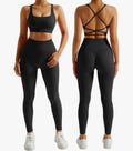 RXRXCOCO Ribbed Gym Sets for Women 2 Piece Tummy Control Workout Set Seamless Sports Outfit Activewear Sets