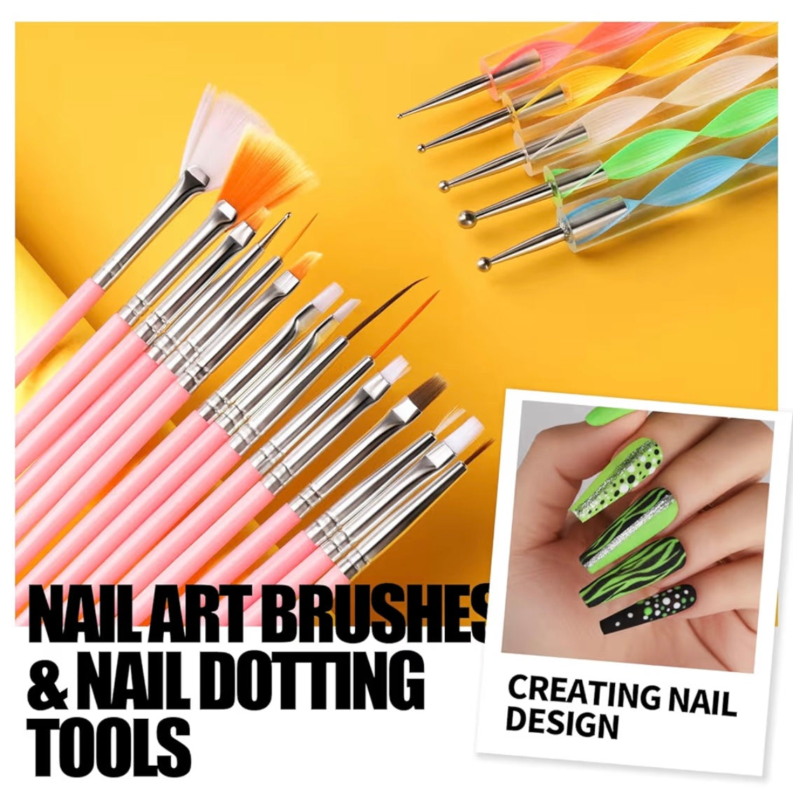 Teenitor Nail Art Kit with Nail Glitter, Nail Art Brushes & Nail Sticker for Gel Nails Art, Nail Gems Nail Accessories Tool for Teenage Girls, Nail Art Pens Nail Dotting Tool for Beginners