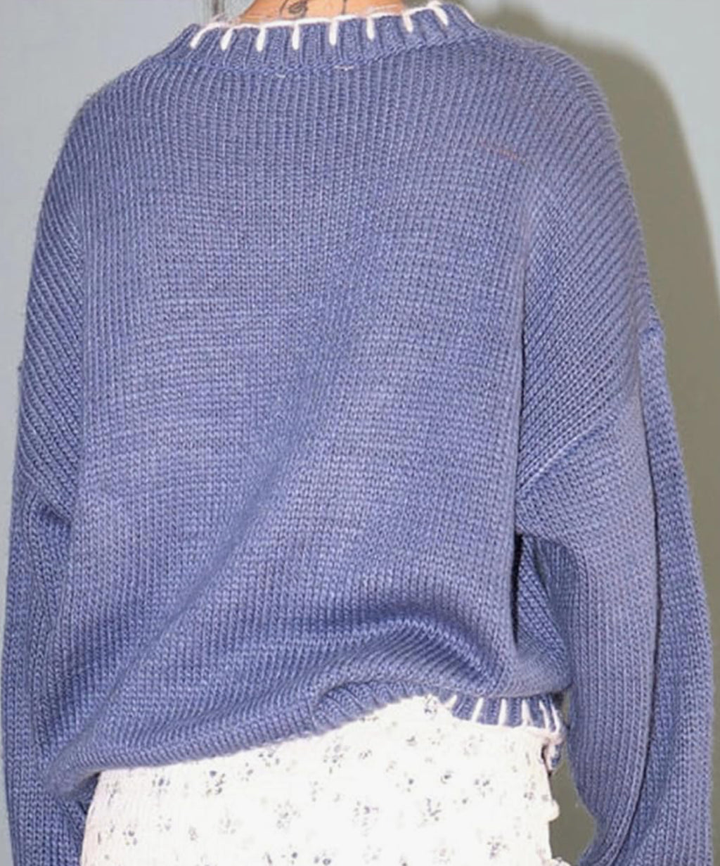Kouoybt Women Christmas Knitted Sweaters Bow Print Crew Neck Long Sleeve Loose Knitted Pullover Y2k Cute Xmas Sweater