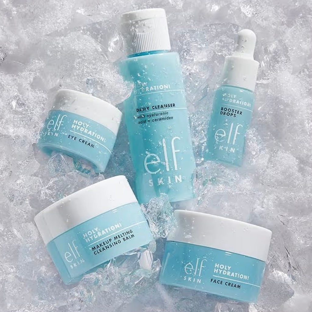e.l.f. SKIN Hydrated Ever After Skincare Mini Kit, Cleanser, Makeup Remover, Moisturiser & Eye Cream For Hydrating Skin, Airplane-Friendly Sizes