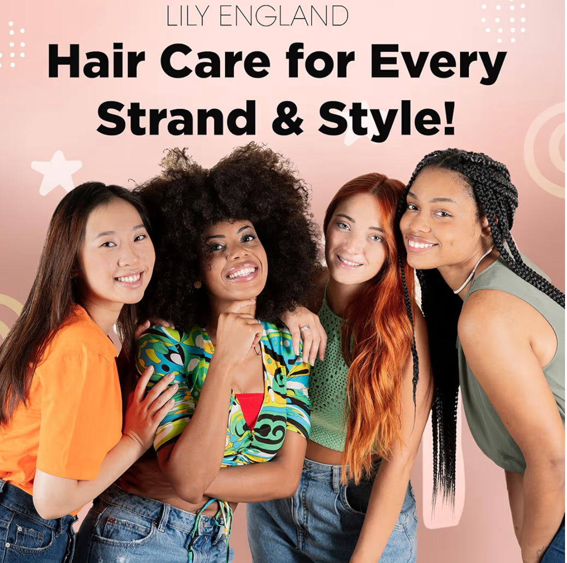 Lily England Detangle Hair Brush for Thick, Curly & Straight Hair - Fun Stocking Fillers for Teenage Girls & Kids with Decorative Stickers - Teenage Girl Gift (Rose Gold, 6 Pack + 39 Stickers)