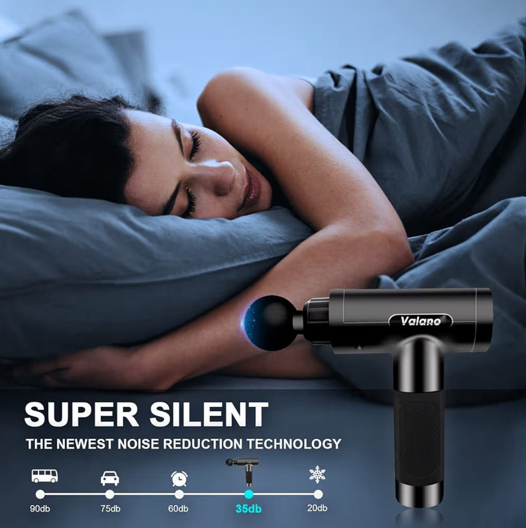 Massage Gun Deep Tissue - Portable Muscle Massage Gun, 30 Speeds with LCD Touch Screen, Electric Back Massager for Pain Relief, 6 Heads for Shoulder & Body Relaxation (Black)