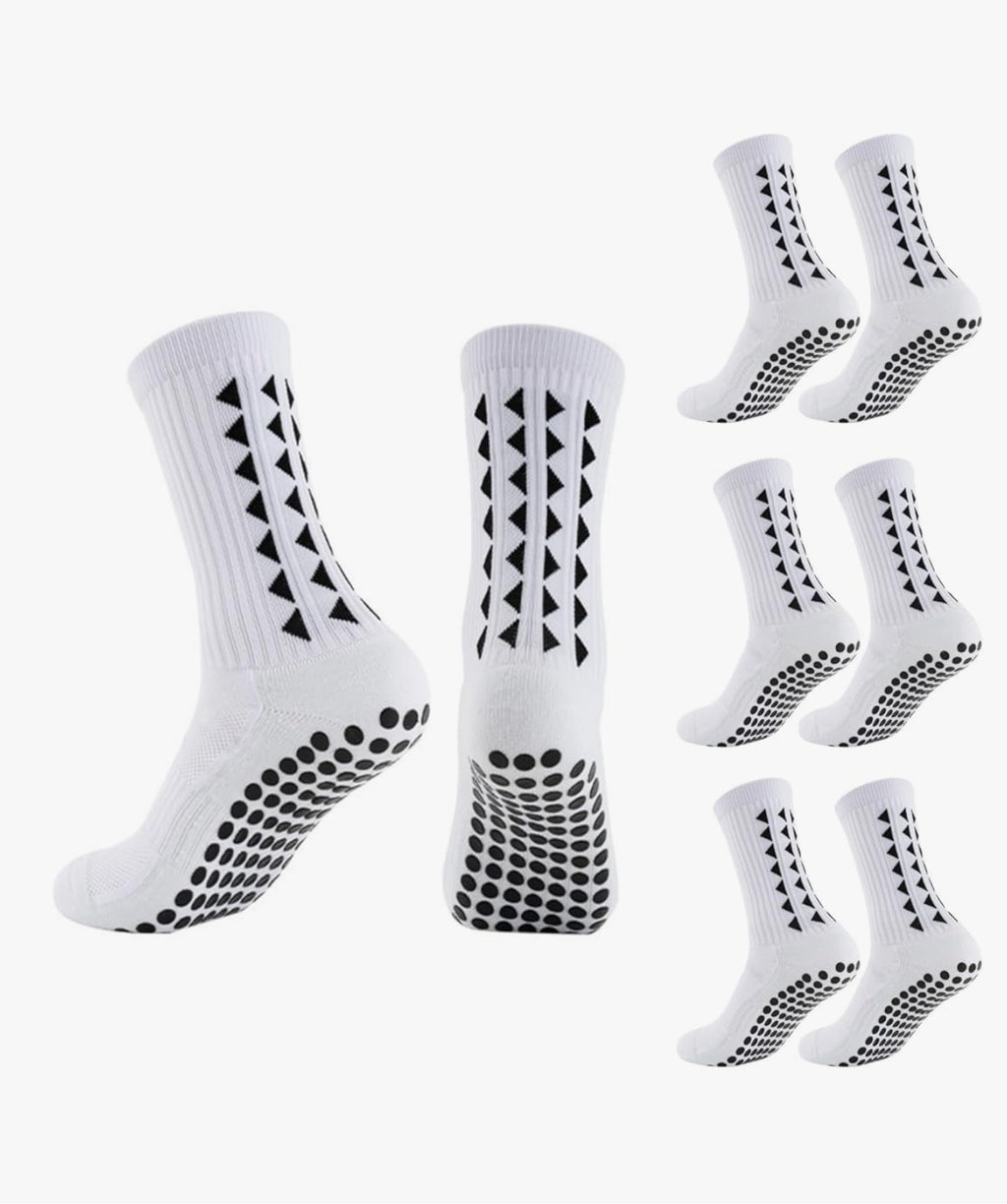 OnseToday 3 Pairs Non Slip Football Socks, Football Grip Socks for Men, Soccer Socks with Rubber Dots for Yoga Running Hiking