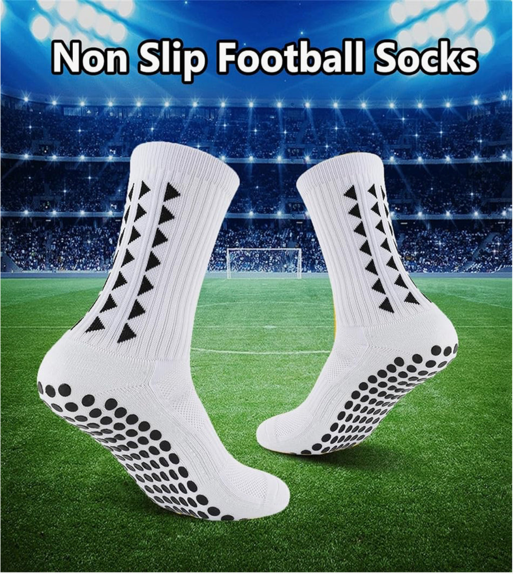 OnseToday 3 Pairs Non Slip Football Socks, Football Grip Socks for Men, Soccer Socks with Rubber Dots for Yoga Running Hiking