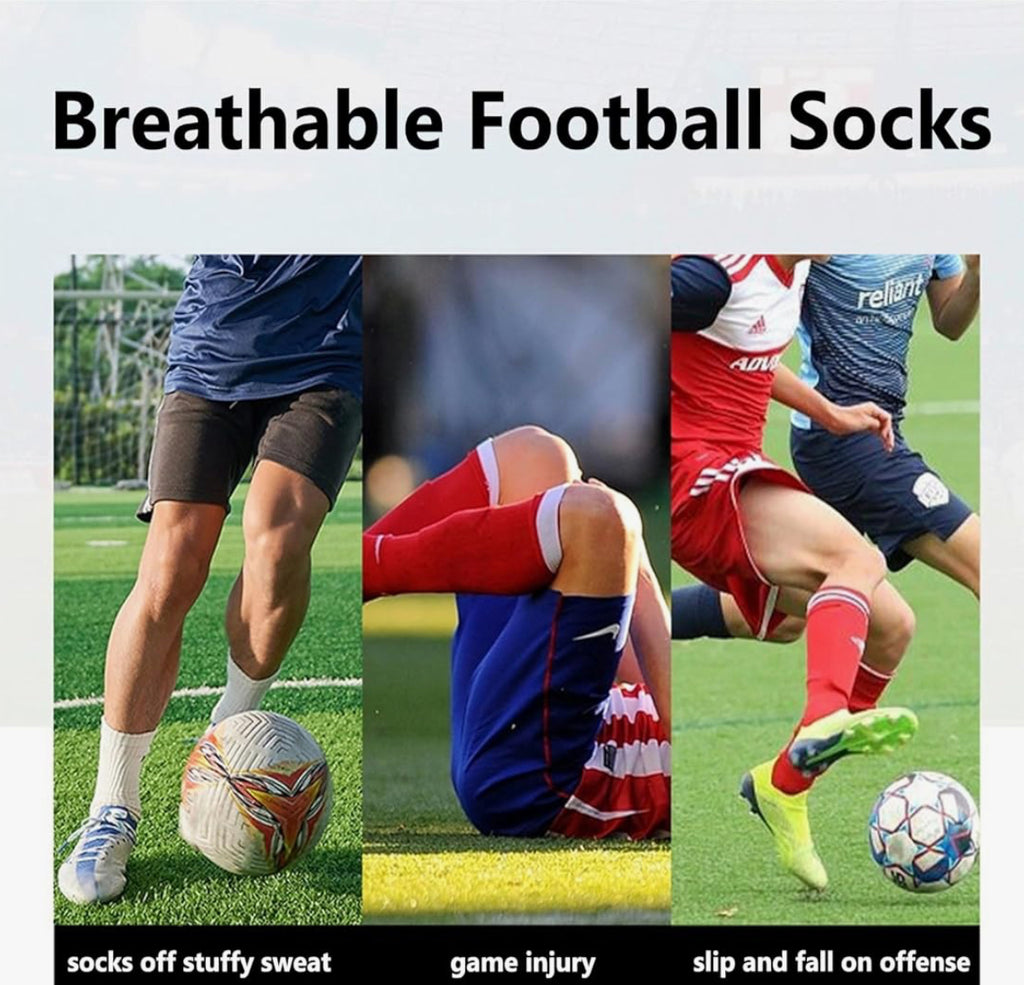 OnseToday 3 Pairs Non Slip Football Socks, Football Grip Socks for Men, Soccer Socks with Rubber Dots for Yoga Running Hiking