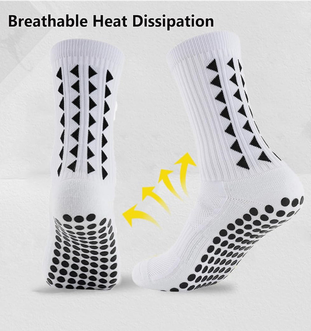 OnseToday 3 Pairs Non Slip Football Socks, Football Grip Socks for Men, Soccer Socks with Rubber Dots for Yoga Running Hiking
