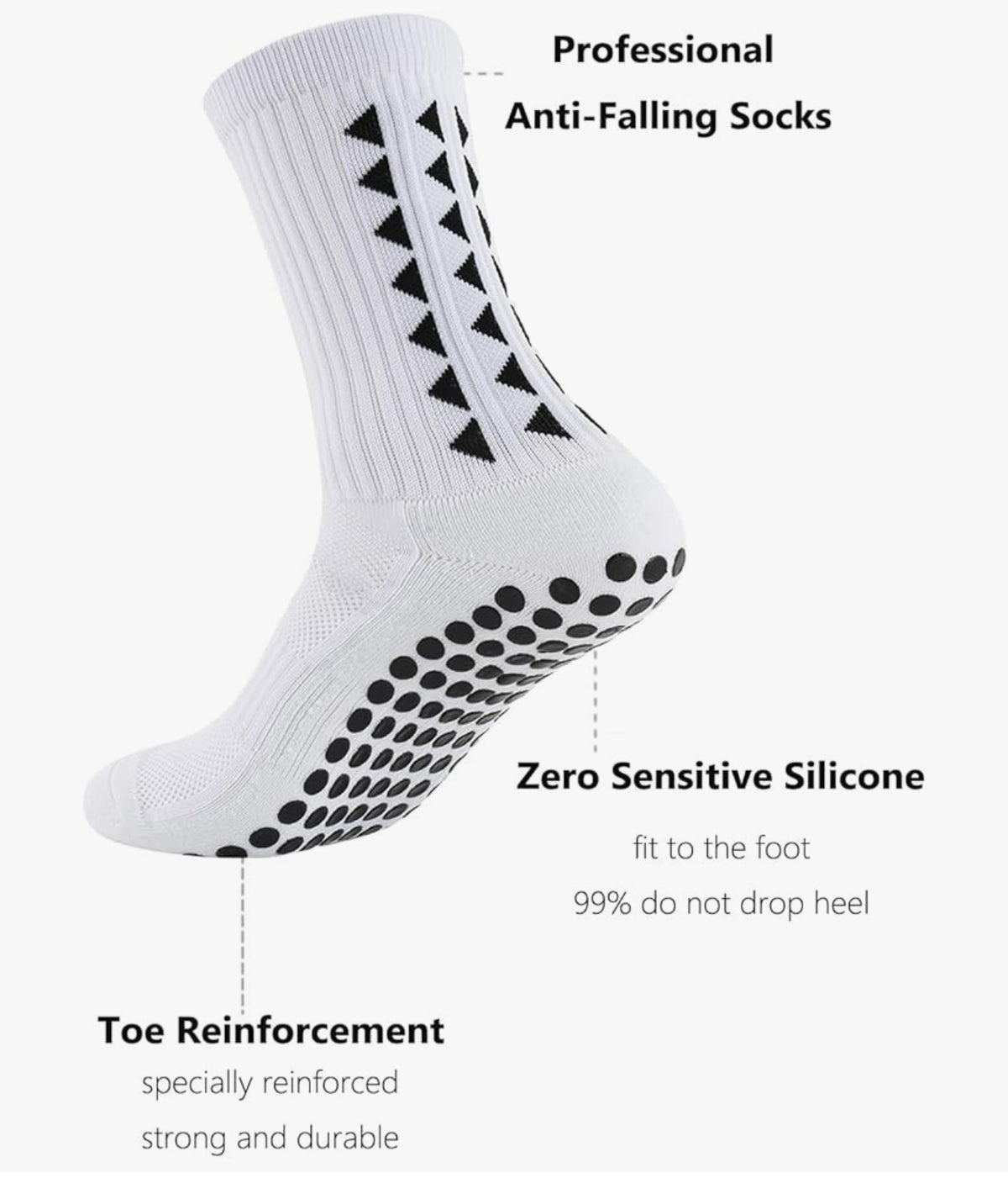 OnseToday 3 Pairs Non Slip Football Socks, Football Grip Socks for Men, Soccer Socks with Rubber Dots for Yoga Running Hiking
