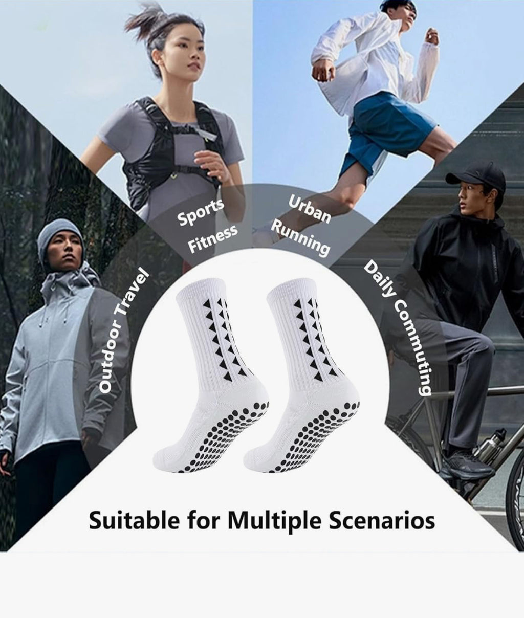 OnseToday 3 Pairs Non Slip Football Socks, Football Grip Socks for Men, Soccer Socks with Rubber Dots for Yoga Running Hiking
