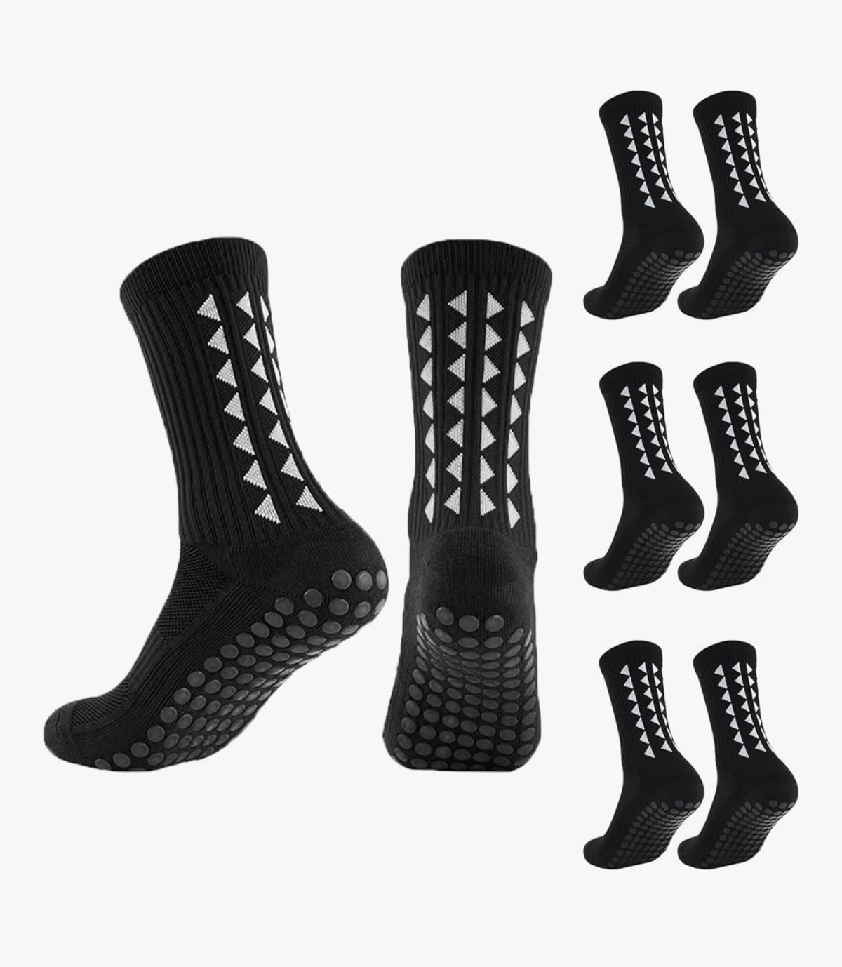 OnseToday 3 Pairs Non Slip Football Socks, Football Grip Socks for Men, Soccer Socks with Rubber Dots for Yoga Running Hiking