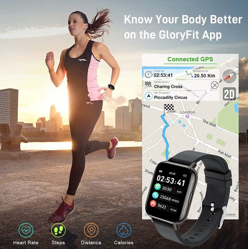Smart Watch, Fitness Tracker 1.69" Touch Screen Fitness Watch with Heart Rate Sleep Monitor, Step Counter for Men Women Activity Trackers IP68 Waterproof Smartwatch Sports for iOS Android