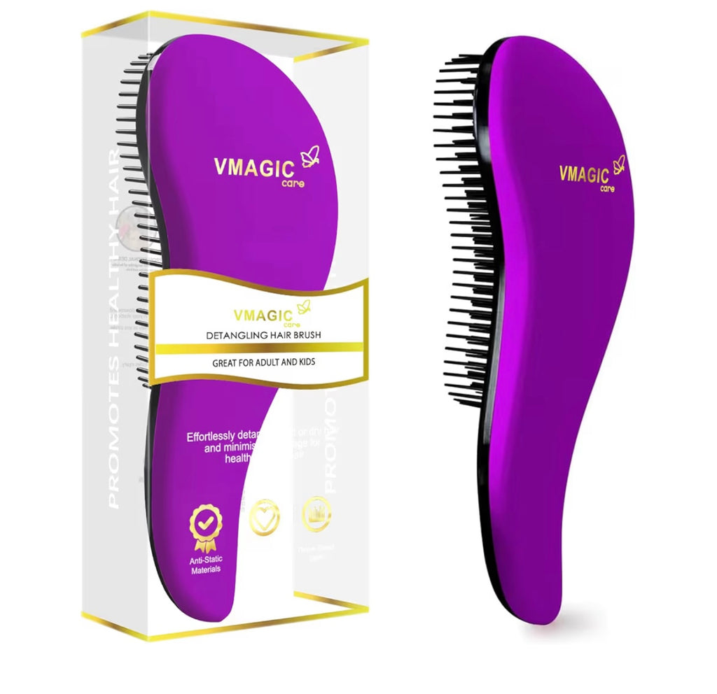 Detangling Brush - glide the Detangler Brush through Tangled hair - Best Comb for Women, Girls, Men & Boys - Use in Wet and Dry Hair (BLACK)