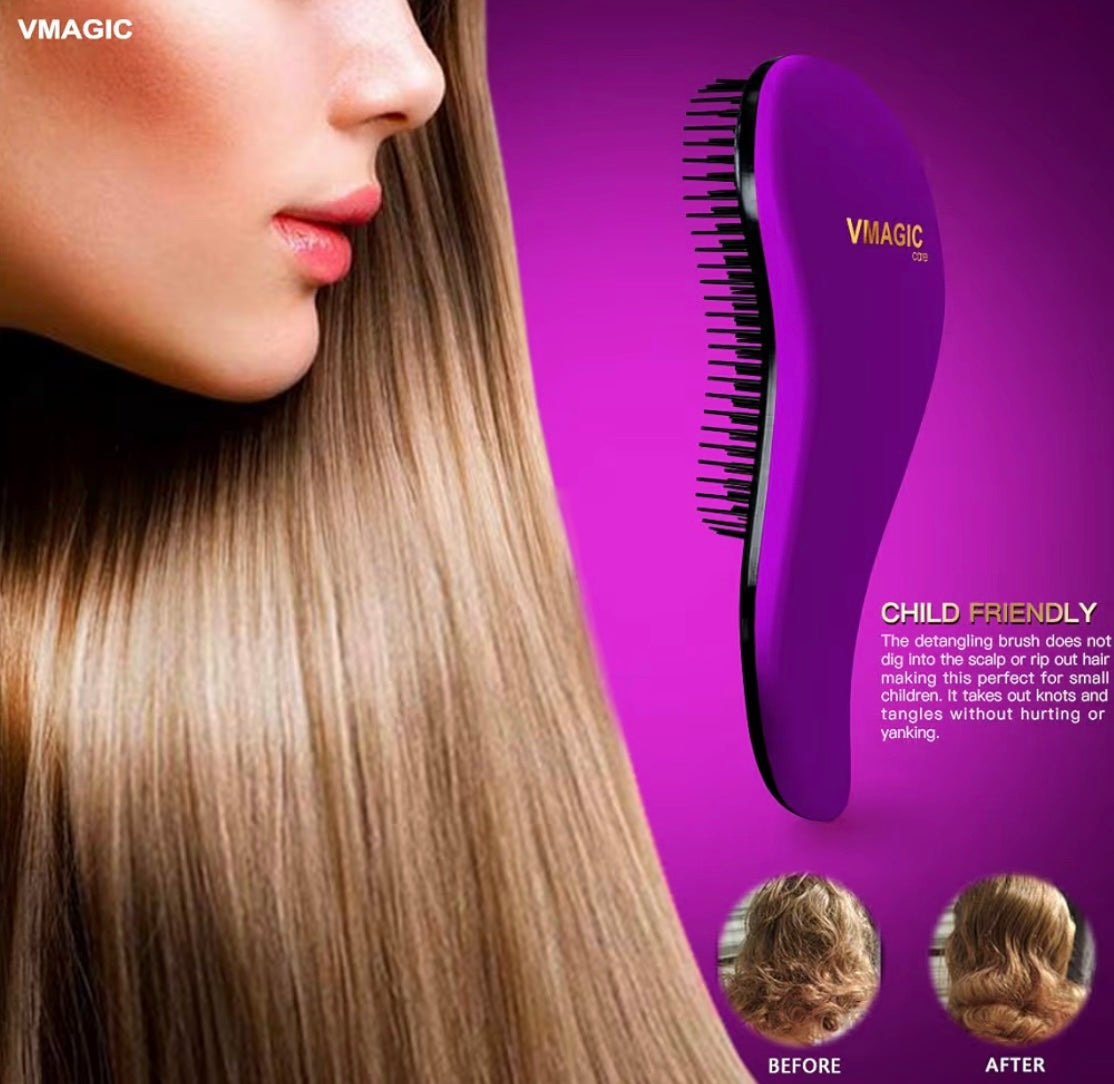 Detangling Brush - glide the Detangler Brush through Tangled hair - Best Comb for Women, Girls, Men & Boys - Use in Wet and Dry Hair (BLACK)