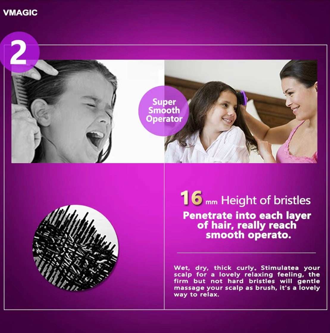 Detangling Brush - glide the Detangler Brush through Tangled hair - Best Comb for Women, Girls, Men & Boys - Use in Wet and Dry Hair (BLACK)