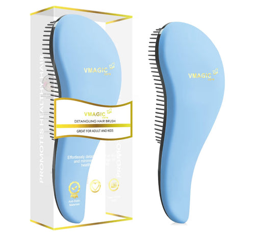 Detangling Brush - glide the Detangler Brush through Tangled hair - Best Comb for Women, Girls, Men & Boys - Use in Wet and Dry Hair (BLACK)