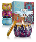 YMing Scented Candles Gifts for Women, 5.65 oz Large Aromatherapy Candles, Scented Candles Gift Set, Real Soy Wax Portable Travel Tin Candle, 4 Pack Metal, Birthday Gifts for her, Christmas