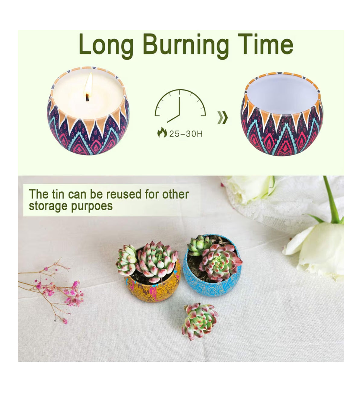 YMing Scented Candles Gifts for Women, 5.65 oz Large Aromatherapy Candles, Scented Candles Gift Set, Real Soy Wax Portable Travel Tin Candle, 4 Pack Metal, Birthday Gifts for her, Christmas