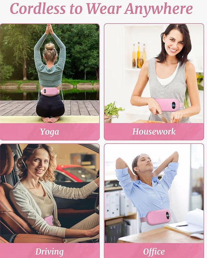 Heat Pad for Period Pain Relief, Upgraded 6 Heat Massage Modes Electric Fast Heating Pad for Lower Back Pain Cramp Heated Belt Menstrual Rechargeable USB Heating Pad Gifts for Women Girls Her