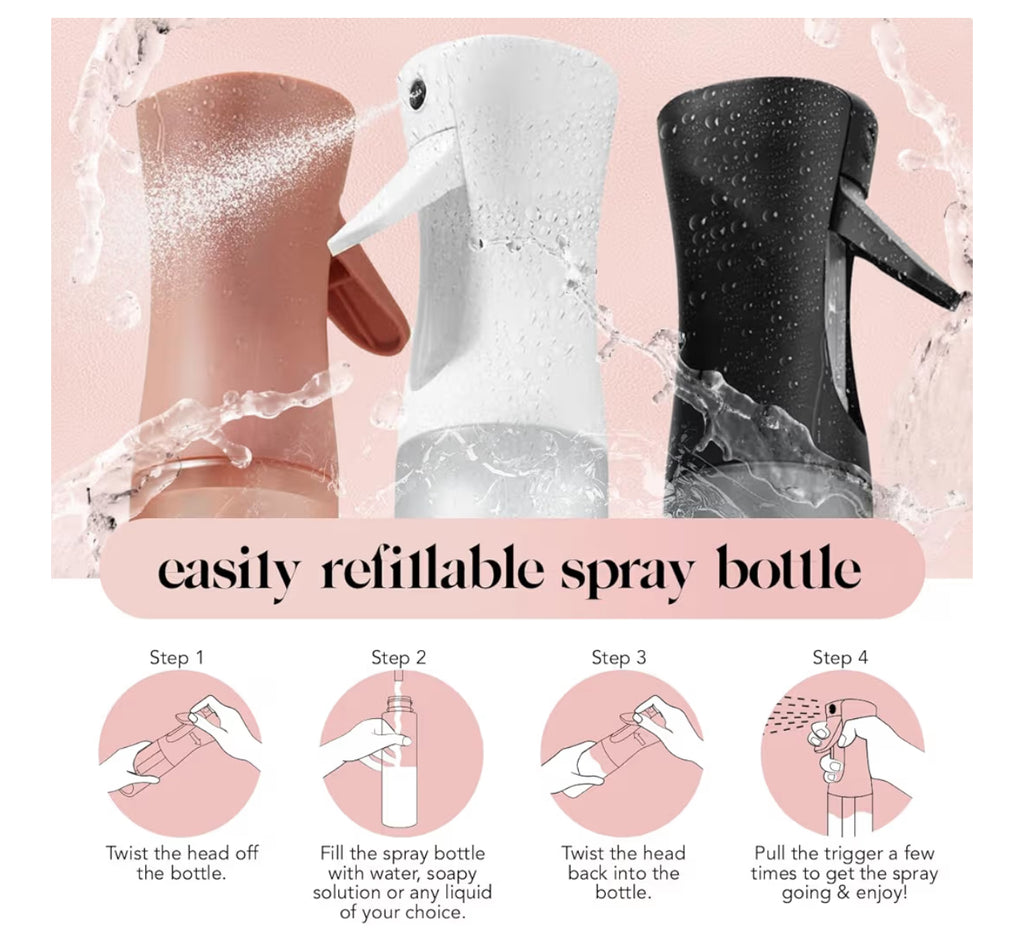 Kitsch Spray Bottle for Hair 150ml - Continuous Water Spray bottle for Hair, Cleaning, Gardening, Versatile Spray Bottles - With Ultra Fine Mist - Made from Recycled Plastic - Terracotta