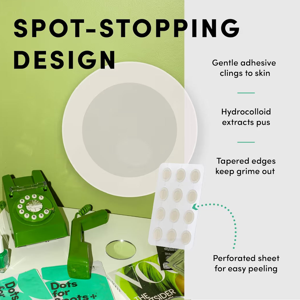 Dots for Spots Pimple Patches - Stocking Fillers - Pack of 24 Translucent Hydrocolloid Spot Treatment Stickers for Face - Fast-Acting, Vegan & Cruelty Free - Korean Skin Care