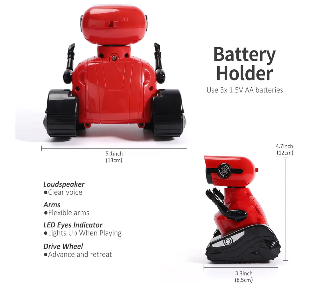 GILOBABY RC Robot Toys - Walking & Dancing Kids Robot Toys for Children Age 3-6, LED Eyes (Red)