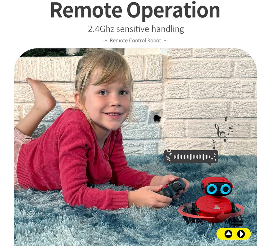 GILOBABY RC Robot Toys - Walking & Dancing Kids Robot Toys for Children Age 3-6, LED Eyes (Red)