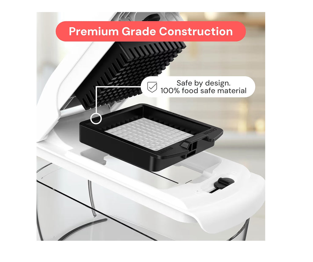 Vegetable Chopper Vegetable Cutter - Veggie Onion Salad Food Chopper Manual - Potato Chipper - Veg Chopper and Dicer - Kitchen Tools & Gadgets (4-in-1 White)