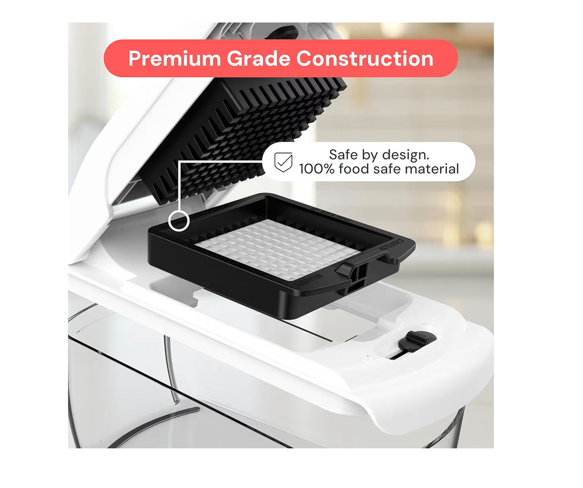 Vegetable Chopper Vegetable Cutter - Veggie Onion Salad Food Chopper Manual - Potato Chipper - Veg Chopper and Dicer - Kitchen Tools & Gadgets (4-in-1 White)