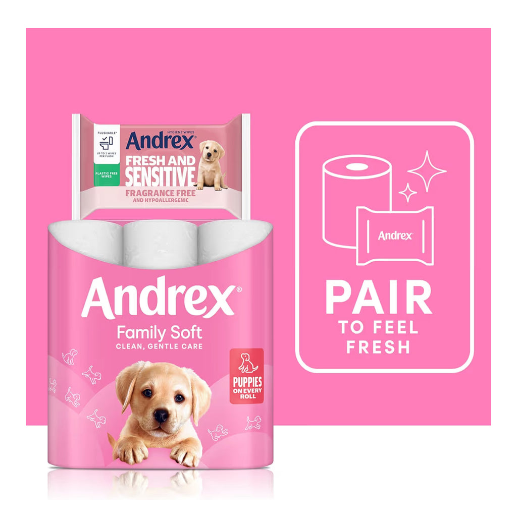 Andrex Family Soft Toilet Tissue 72 Rolls (Previously Andrex Gentle Clean) Gentle on your Family’s skin– Bulk Pack of 72 Toilet Rolls, FSC Certified