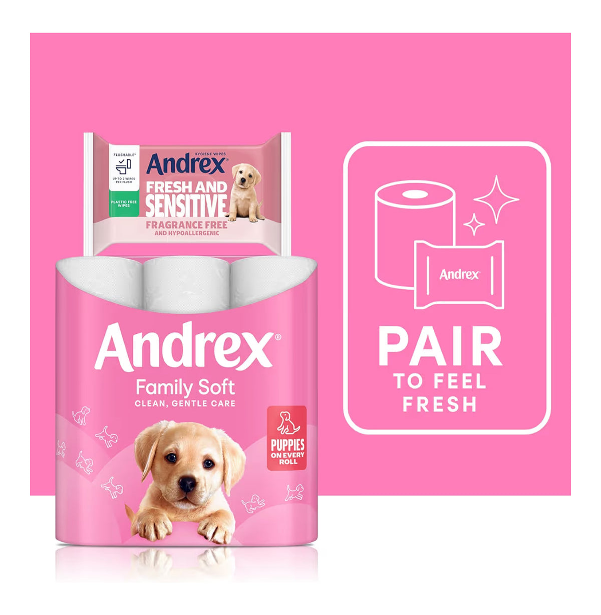 Andrex Family Soft Toilet Tissue 72 Rolls (Previously Andrex Gentle Clean) Gentle on your Family’s skin– Bulk Pack of 72 Toilet Rolls, FSC Certified