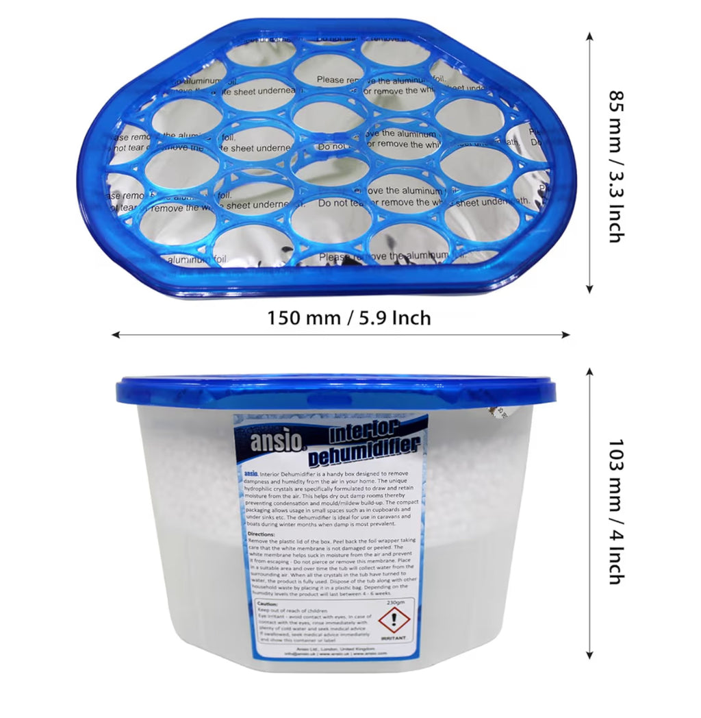 ANSIO Dehumidifier 500ml Pack of 10 Condensation Remover Moisture Absorber Dehumidifiers for Damp, Mould, Moisture in Home, Kitchen, Wardrobe, Bedroom