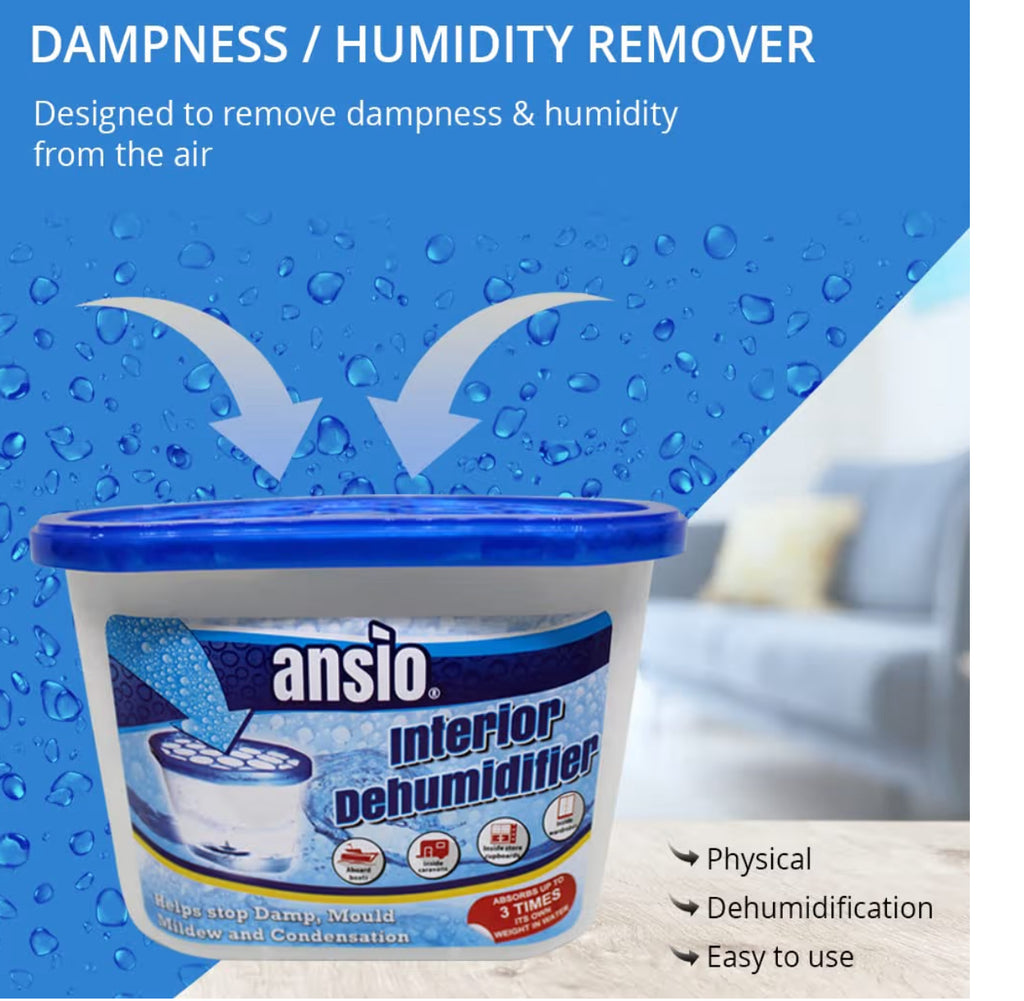 ANSIO Dehumidifier 500ml Pack of 10 Condensation Remover Moisture Absorber Dehumidifiers for Damp, Mould, Moisture in Home, Kitchen, Wardrobe, Bedroom