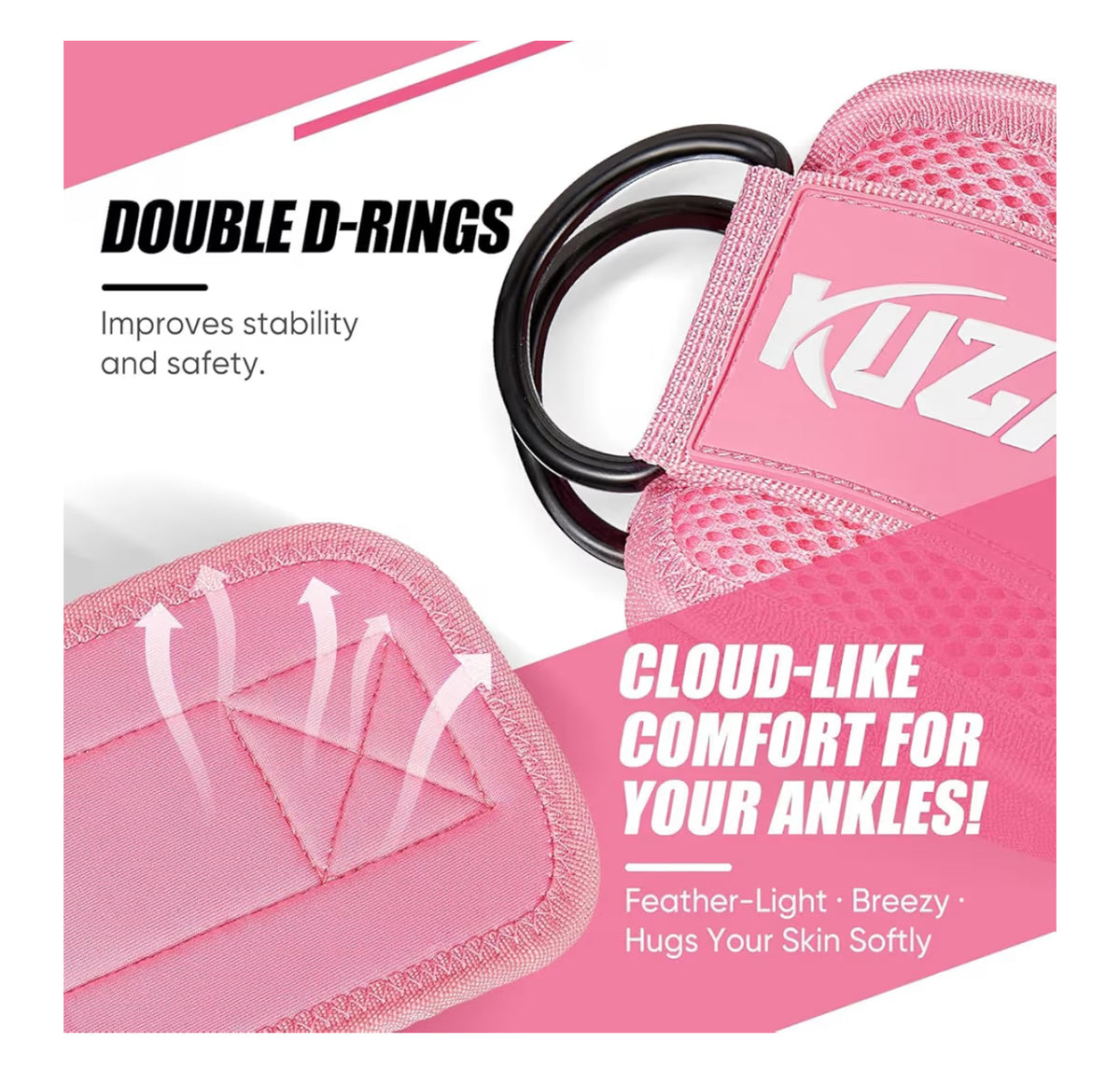 KUZARO Resistance Bands Set with Ankle Straps, Legs and Glutes Workout Equipment, Ankle Weights Bands for Women, Booty Exercise Equipment for Kickbacks and Hip Training, Home Gym Fitness Equipment