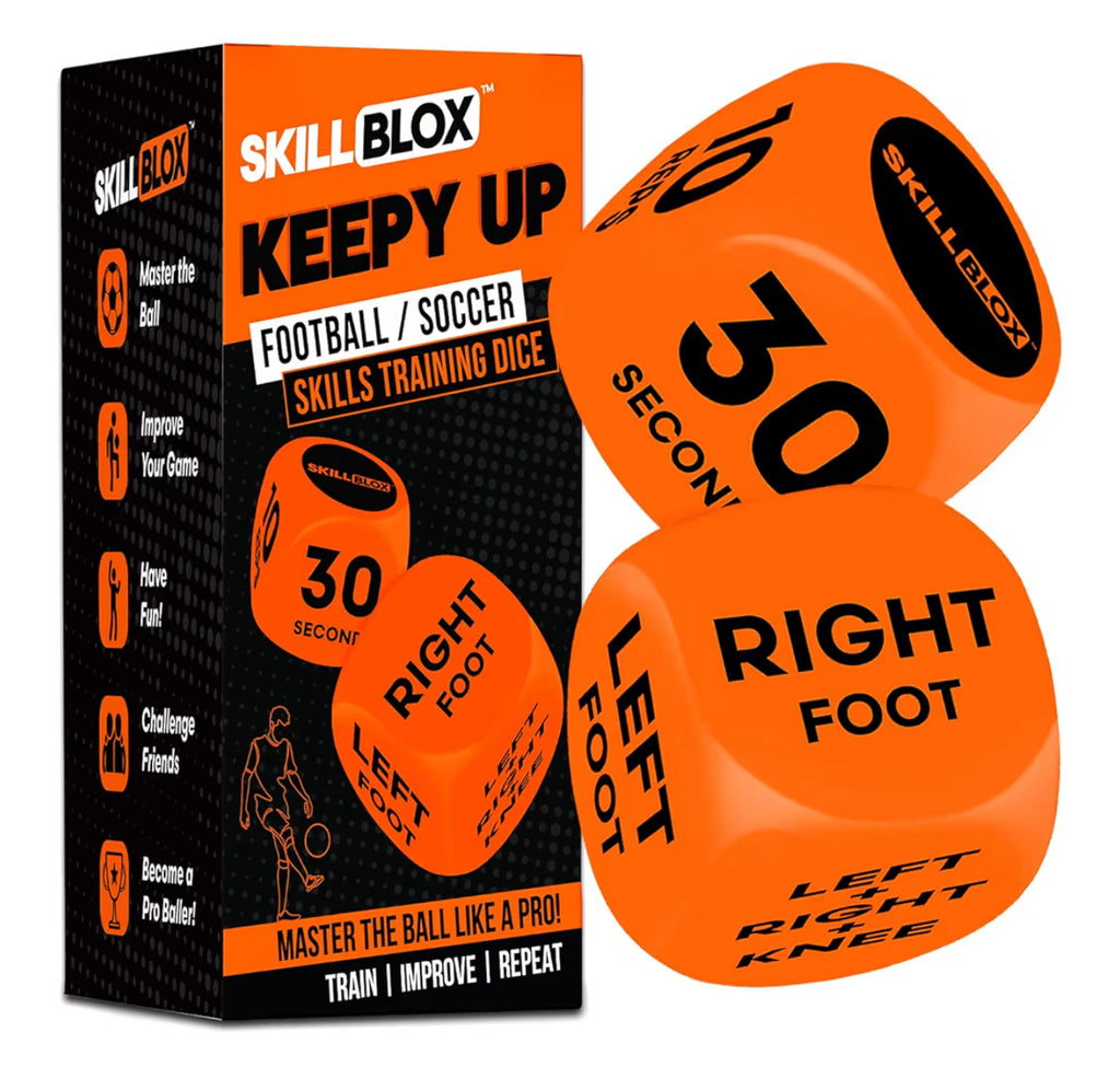 SKILL BLOX Football Keepy Up Training Dice (2 pcs) | Football Gifts for Boys & Girls 9-12 | Training Equipment, Teenage Boy Gifts for 8 9 10 11 12 Year Old | Games for Boys (KEEPY UP DICE)