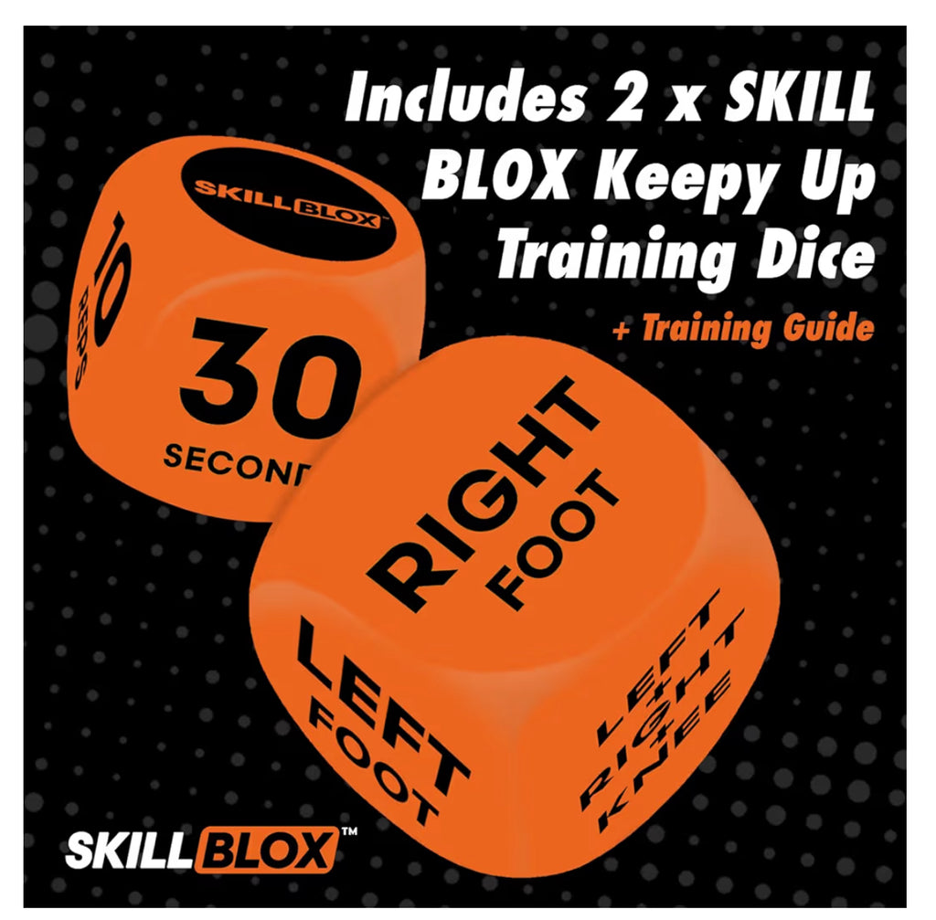 SKILL BLOX Football Keepy Up Training Dice (2 pcs) | Football Gifts for Boys & Girls 9-12 | Training Equipment, Teenage Boy Gifts for 8 9 10 11 12 Year Old | Games for Boys (KEEPY UP DICE)