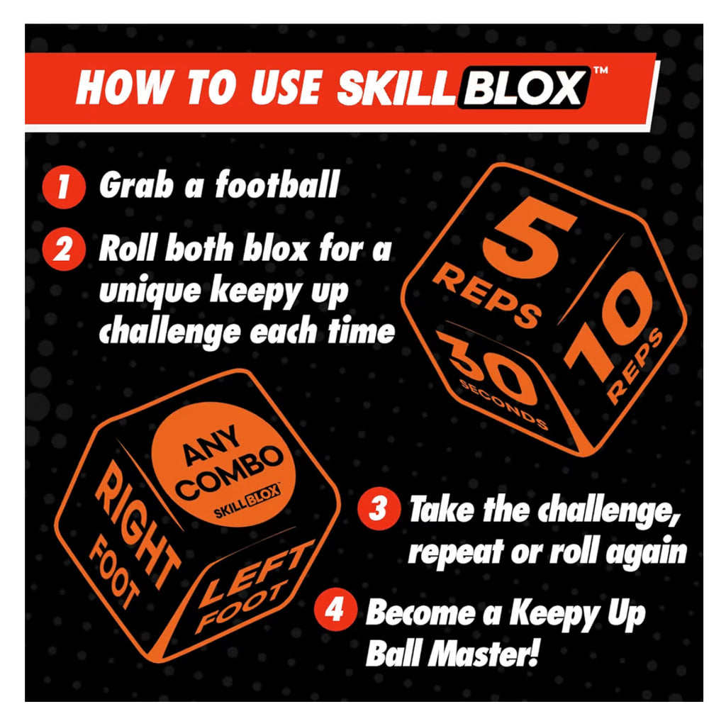 SKILL BLOX Football Keepy Up Training Dice (2 pcs) | Football Gifts for Boys & Girls 9-12 | Training Equipment, Teenage Boy Gifts for 8 9 10 11 12 Year Old | Games for Boys (KEEPY UP DICE)