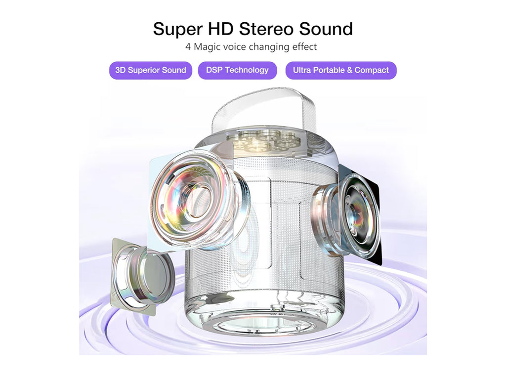 Onihan Karaoke Machine for Kids with 2 Microphones, Portable Kids Karaoke Machines for Girls with LED Party Lights,Girls Toys Birthday Gifts for Kids Age 14-18 (Purple 2 Mic
