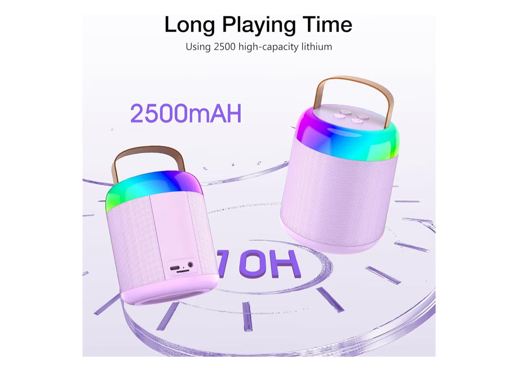 Onihan Karaoke Machine for Kids with 2 Microphones, Portable Kids Karaoke Machines for Girls with LED Party Lights,Girls Toys Birthday Gifts for Kids Age 14-18 (Purple 2 Mic