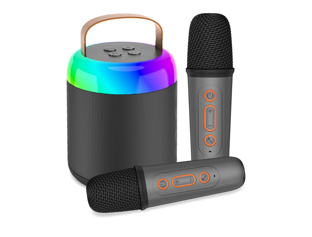 Onihan Karaoke Machine for Kids with 2 Microphones, Portable Kids Karaoke Machines for Girls with LED Party Lights,Girls Toys Birthday Gifts for Kids Age 14-18 (Purple 2 Mic